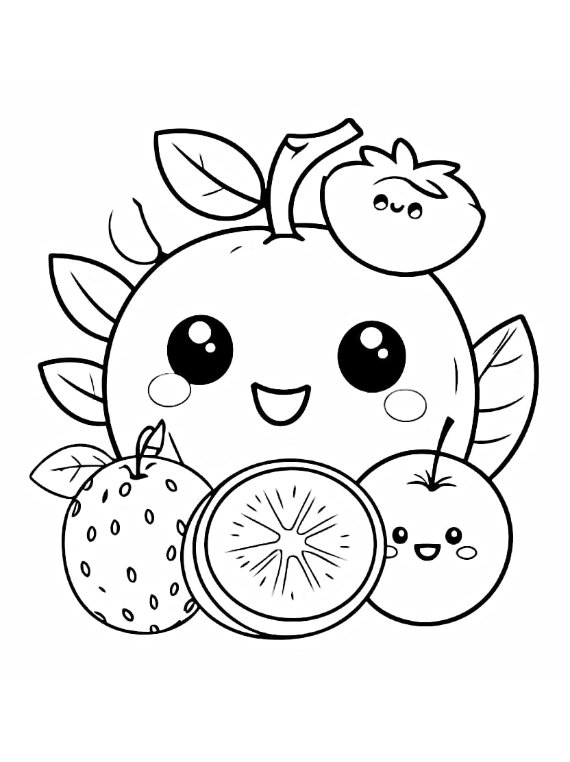 Coloriage Fruits Sucres Pour Les Enfants