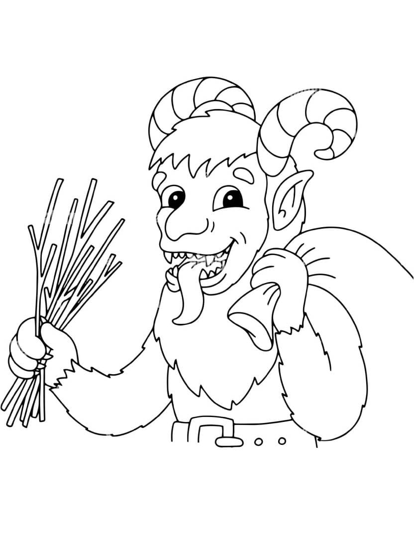 Coloriage Krampus Pour Un Christmas Dark Et Unique