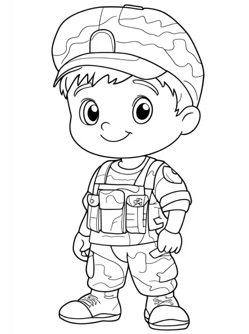 Coloriage Militaire Pour Enfants Aventuriers