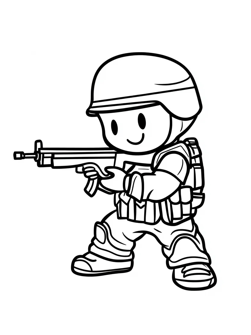 Coloriage Militaire Vetements De Combat Pour Enfants