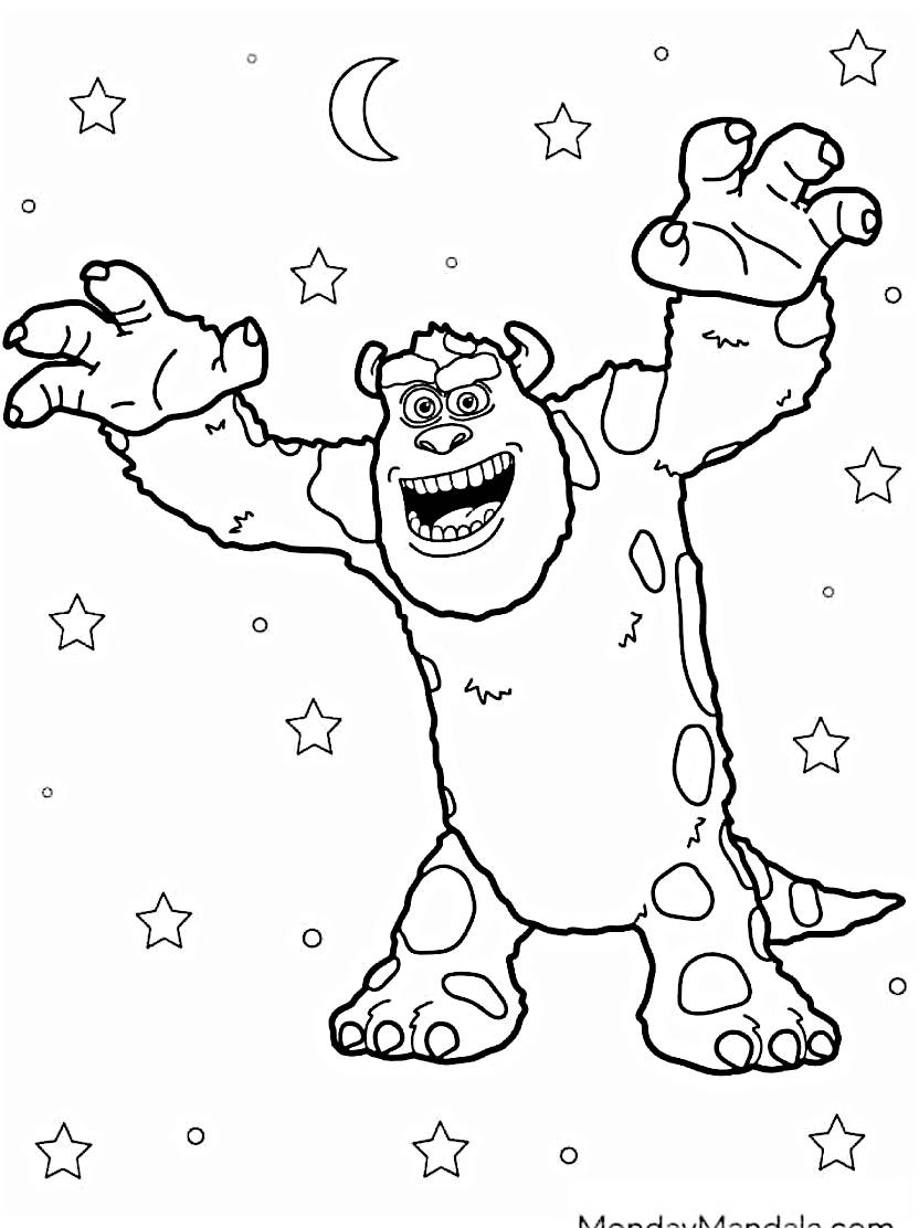 Coloriage Monsters Inc Admire Les Monstres Amusants En Couleur