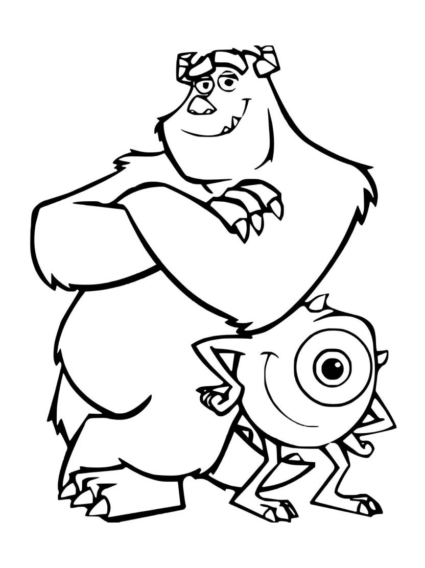 Coloriage Monsters Inc Pour Enfants Mignons A Imprimer