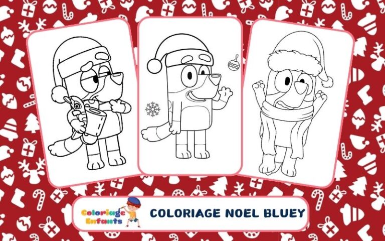 Coloriage Noel Bluey