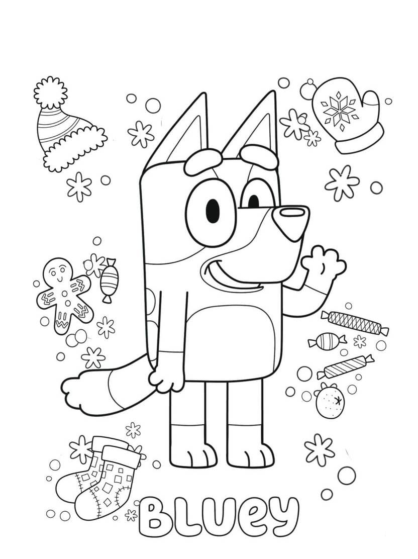 Coloriage Noel Bluey Pour Creer Une Decoration Unique