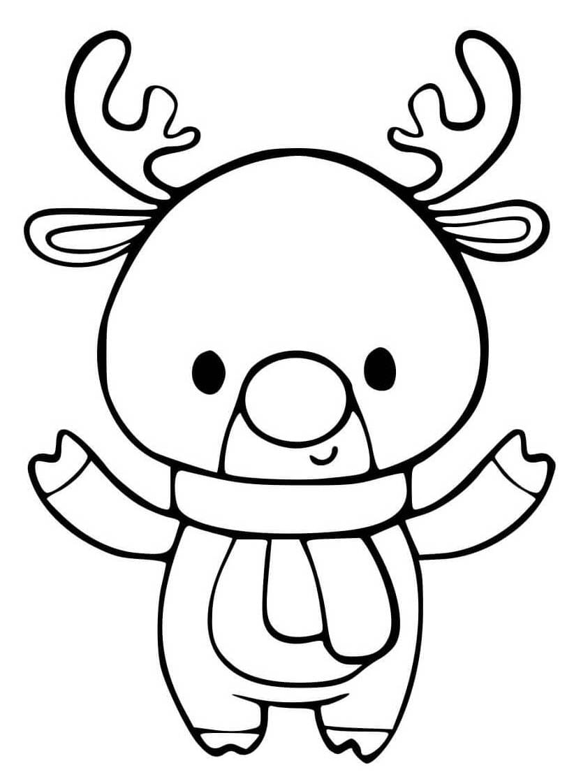 Coloriage Noel Kawaii Adapte Aux Petits Et Grands