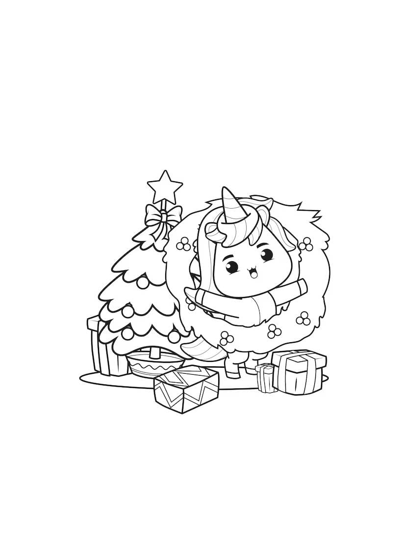 Coloriage Noel Kawaii Avec Des Motifs Adorables