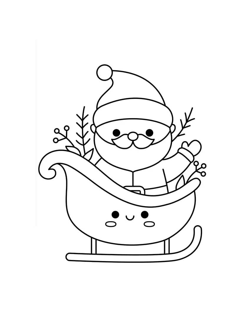Coloriage Noel Kawaii Parfait Pour Partager Un Sourire