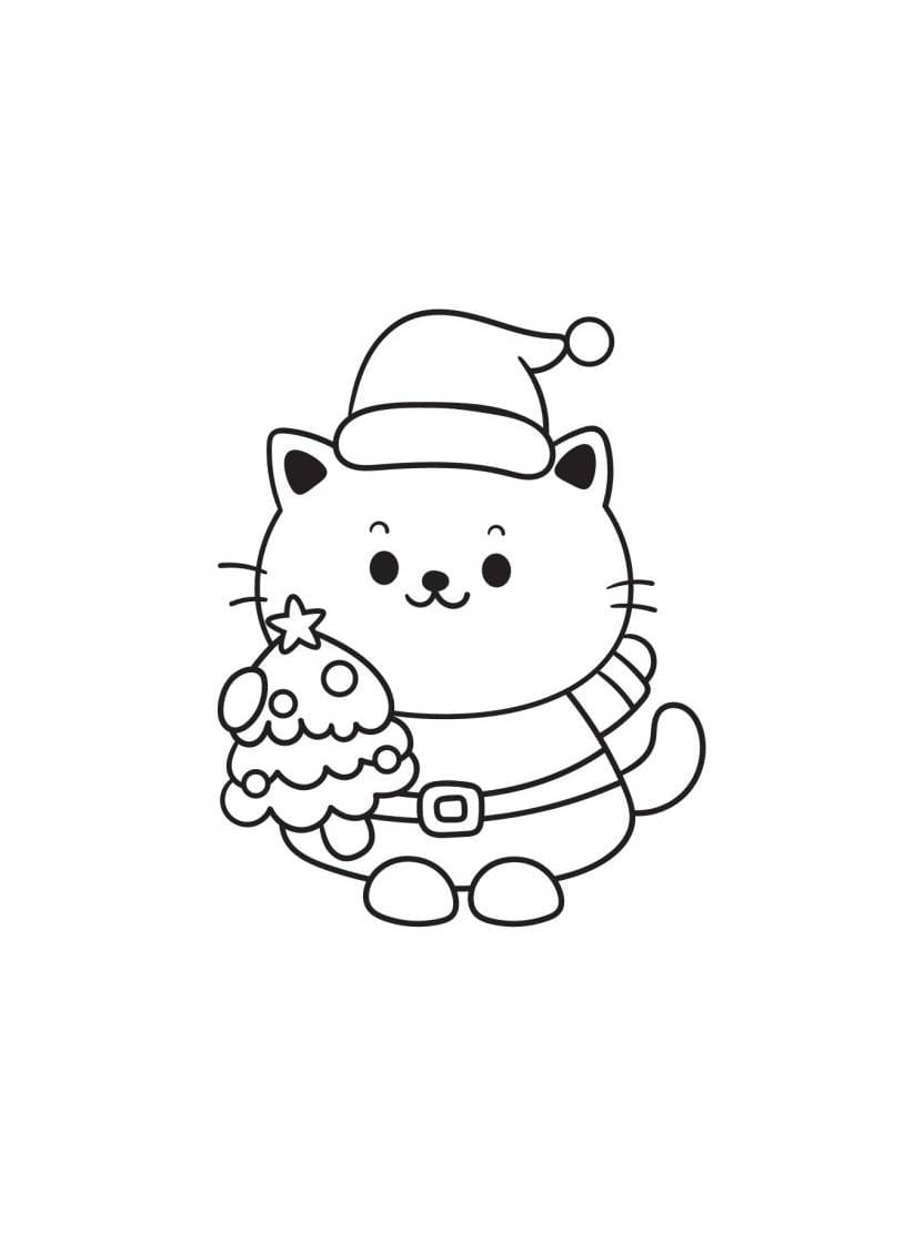 Coloriage Noel Kawaii Pour Enfants Mignons