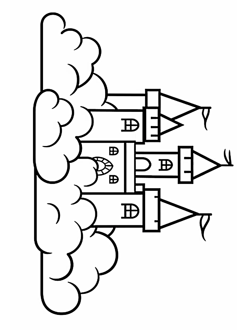 Coloriage Nuage Blanc Et Doux Pour Enfants