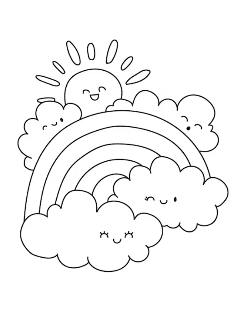 Coloriage Nuage Dans Le Ciel Nuageux