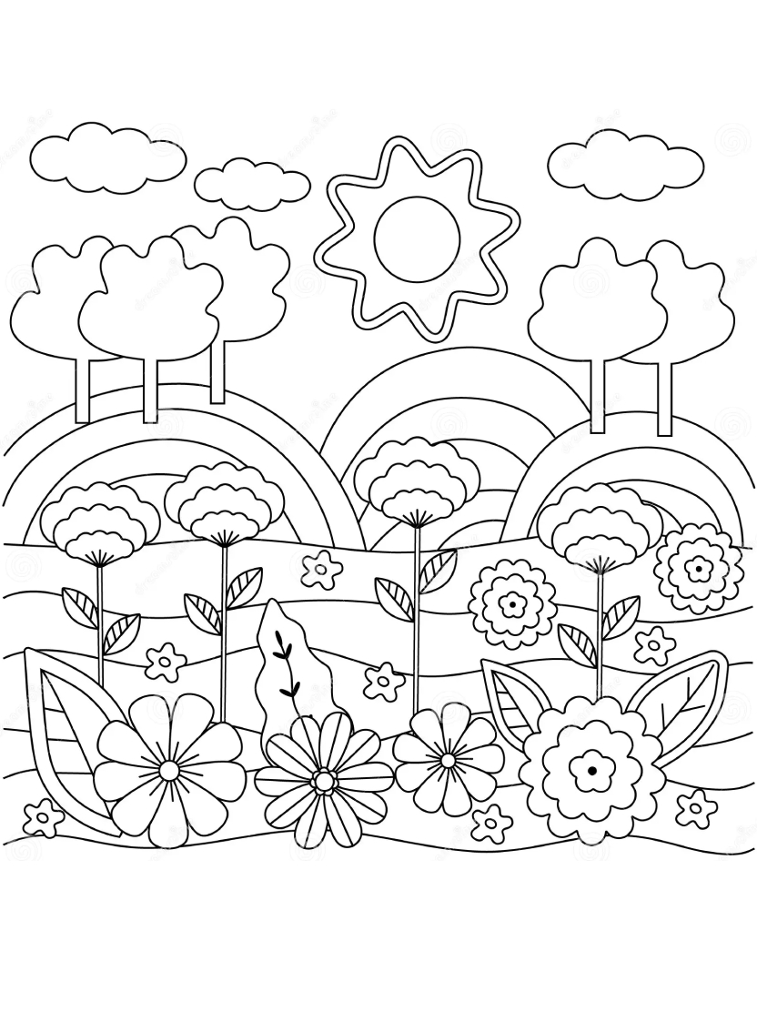 Coloriage Nuage Plein De Couleurs