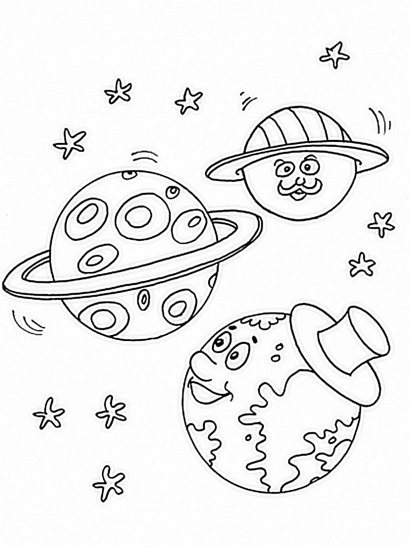 Coloriage Planete Cosmique A Colorier Pour Enfants