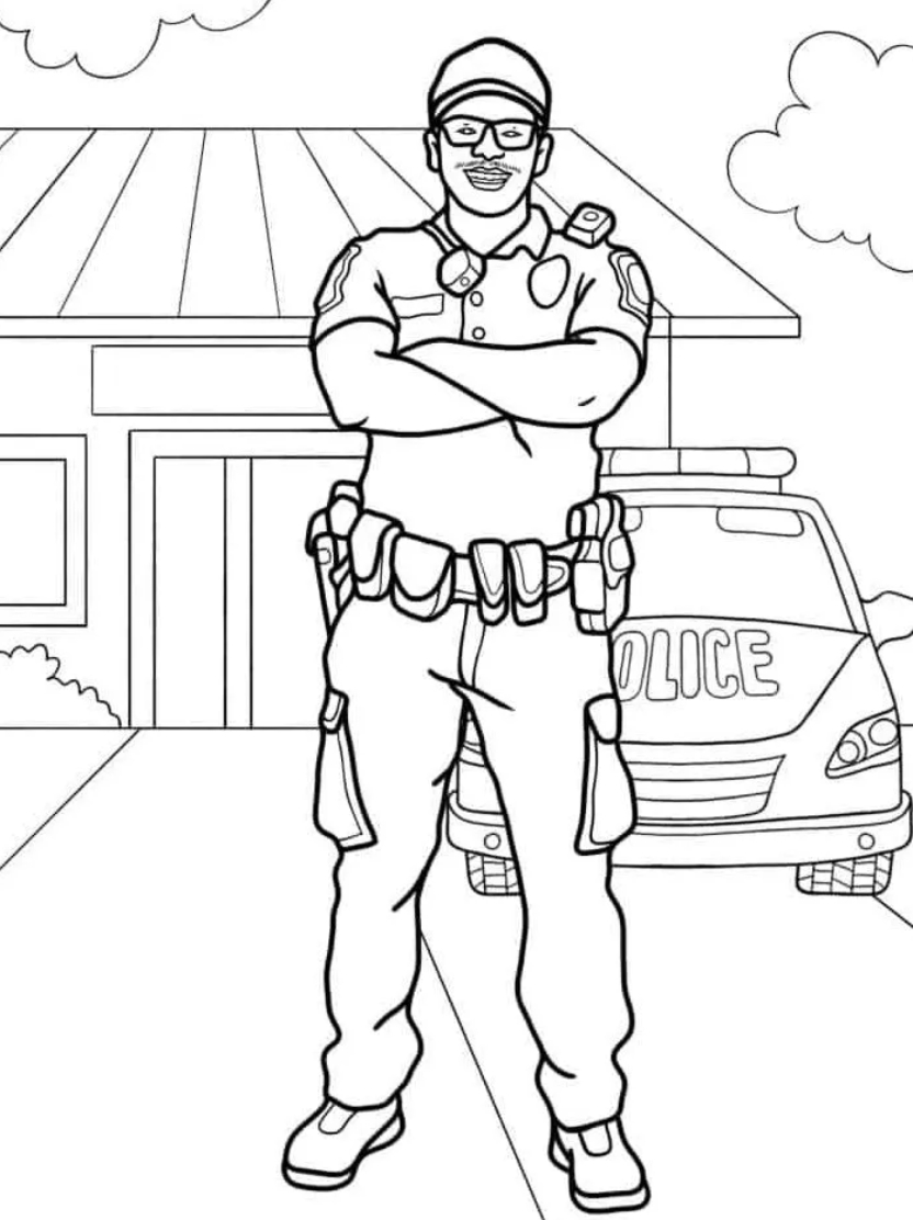 Coloriage Police En Action Pour Petits Policiers