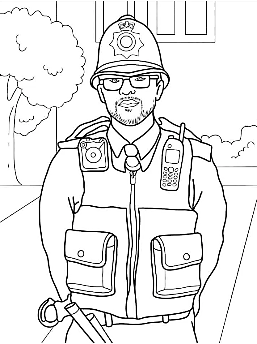 Coloriage Police Pour Petits Agents De La Loi