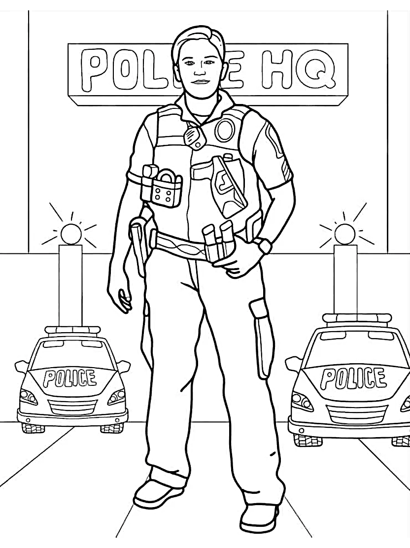 Coloriage Police Pour Proteger Les Citoyens