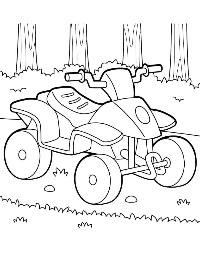 Coloriage Quad Aventureux Pour Enfants