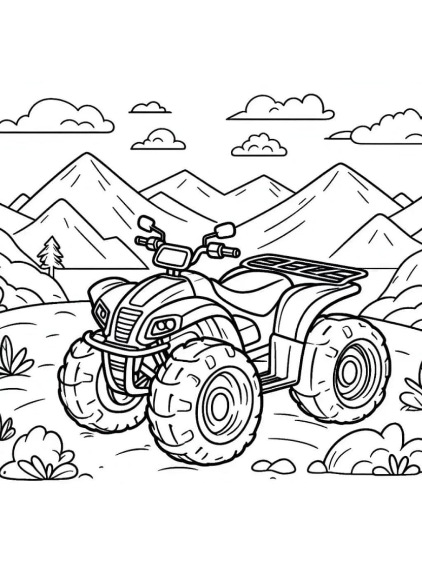 Coloriage Quad Mignon Pour Enfants A Colorier