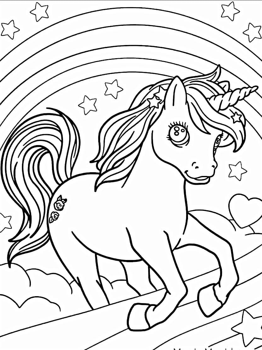 Coloriage Unicorn Plein De Couleurs Vibrantes