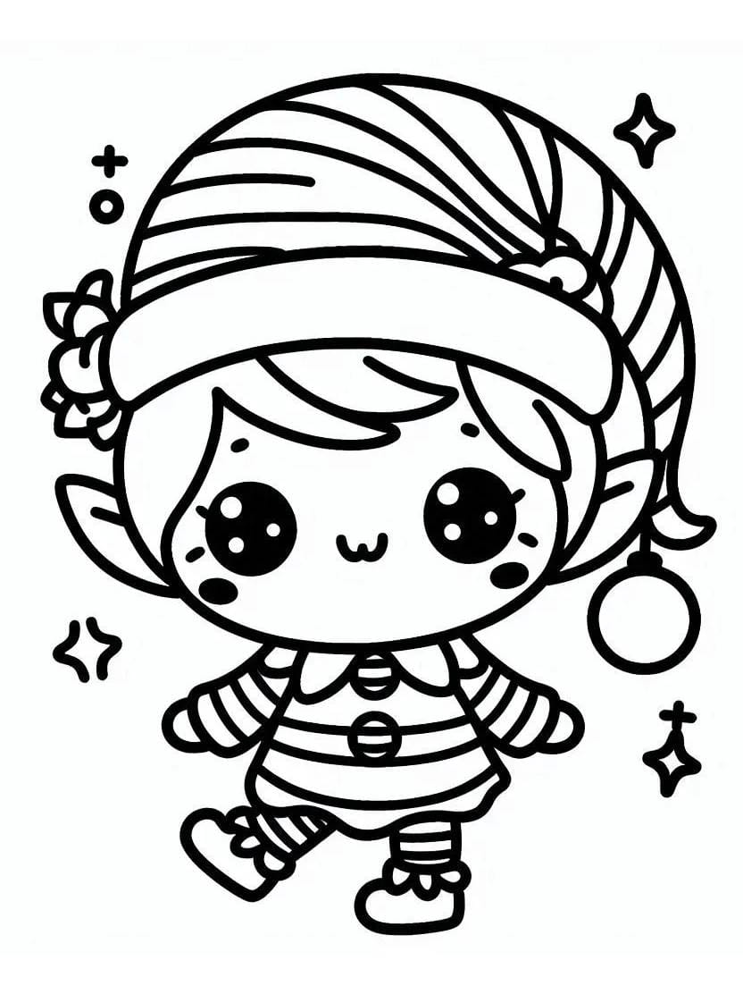 Dessins A Colorier Christmas Elves Pour Les Fetes