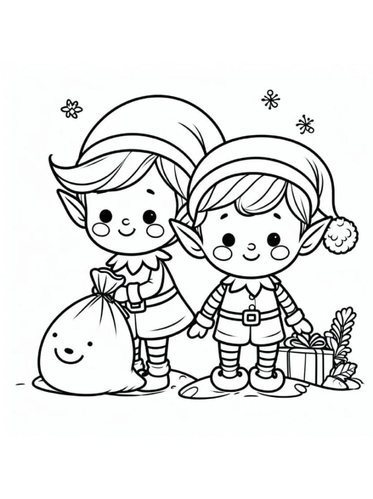 Fun Coloring Christmas Elves Coloriageenfants fun-coloring-christmas-elves-coloriageenfants