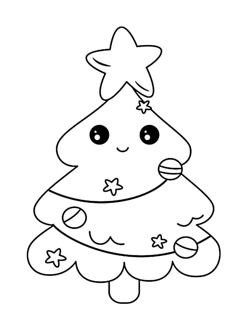 Dessins Noel Kawaii A Colorier Decoratifs Et Jolis