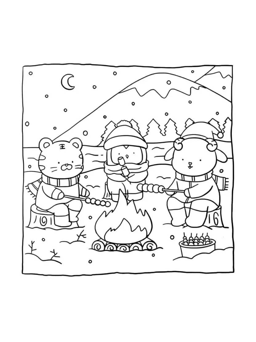 Modele Coloriage Hygge Christmas Simple Et Apaisant