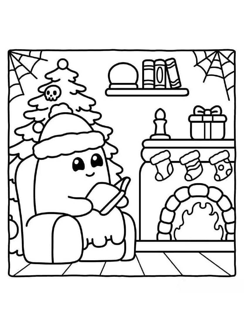 Modele Coloriage Spooky Xmas Simple Et Efficace