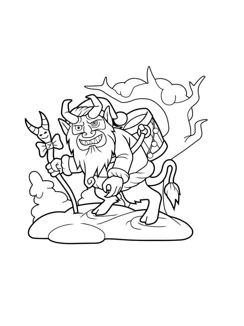 Modele Coloriage Krampus Pour Developper L Imaginaire Horreur