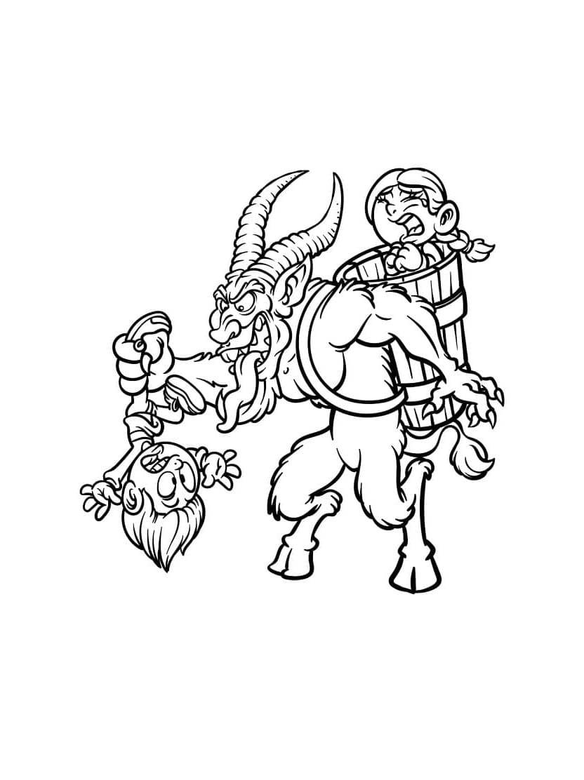 Modele Coloriage Krampus Pour Une Ambiance Sombre Et Creepy