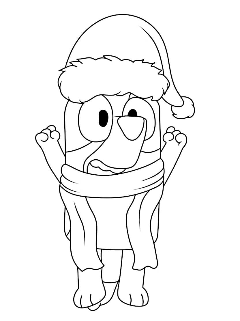 Modele Coloriage Noel Bluey Ideal Pour Enfants