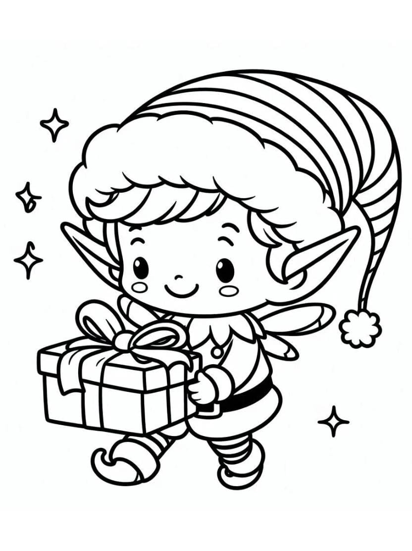 Telecharger Coloriage Christmas Elves Style Unique