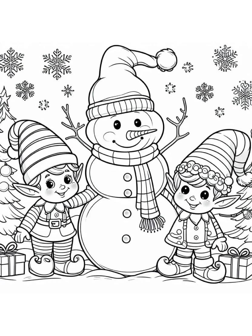 Telechargez Coloriage Christmas Elves En Haute Qualite