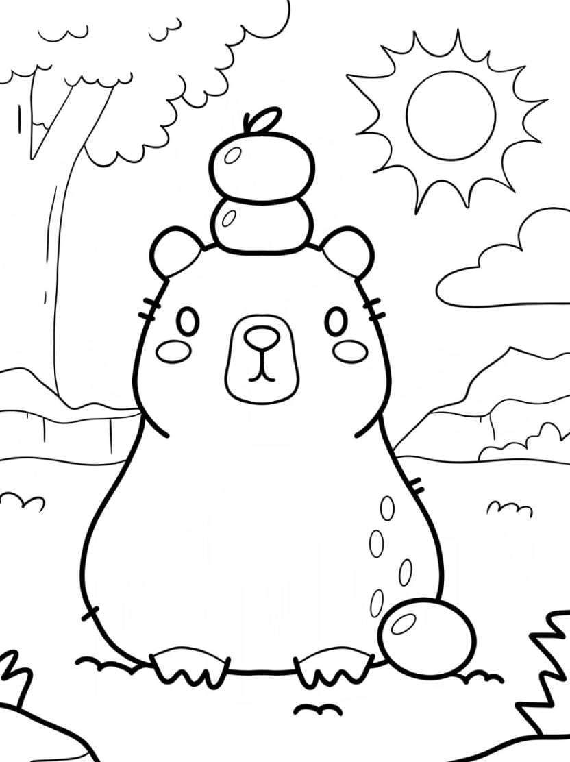 Coloriage Capybara Art De Nature Pres De Vous