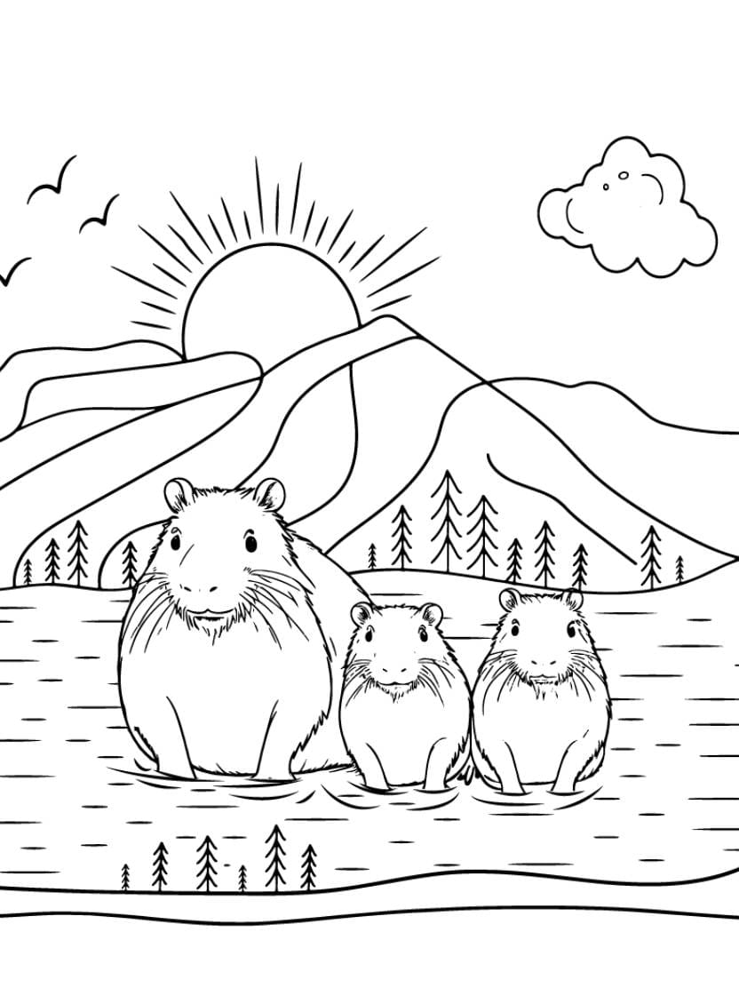 Coloriage Capybara Experience Artistique Unique