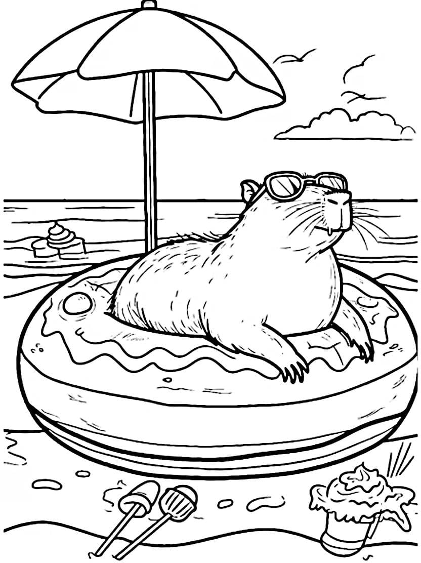 Coloriage Capybara Inspiration Avec Nuances Creatives