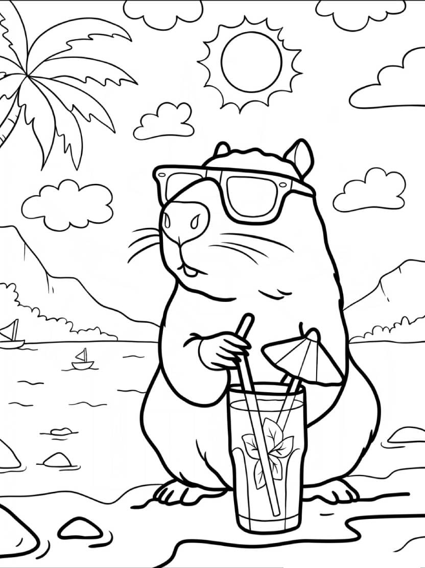 Coloriage Capybara Journees Colorees Et Joyeuses