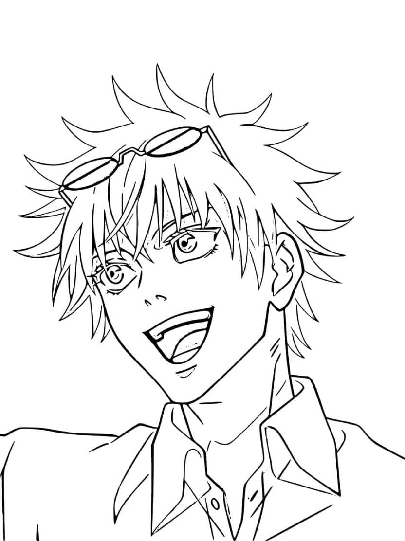 Coloriage Satoru Gojo Activite Apaisante Pour Fans D Anime