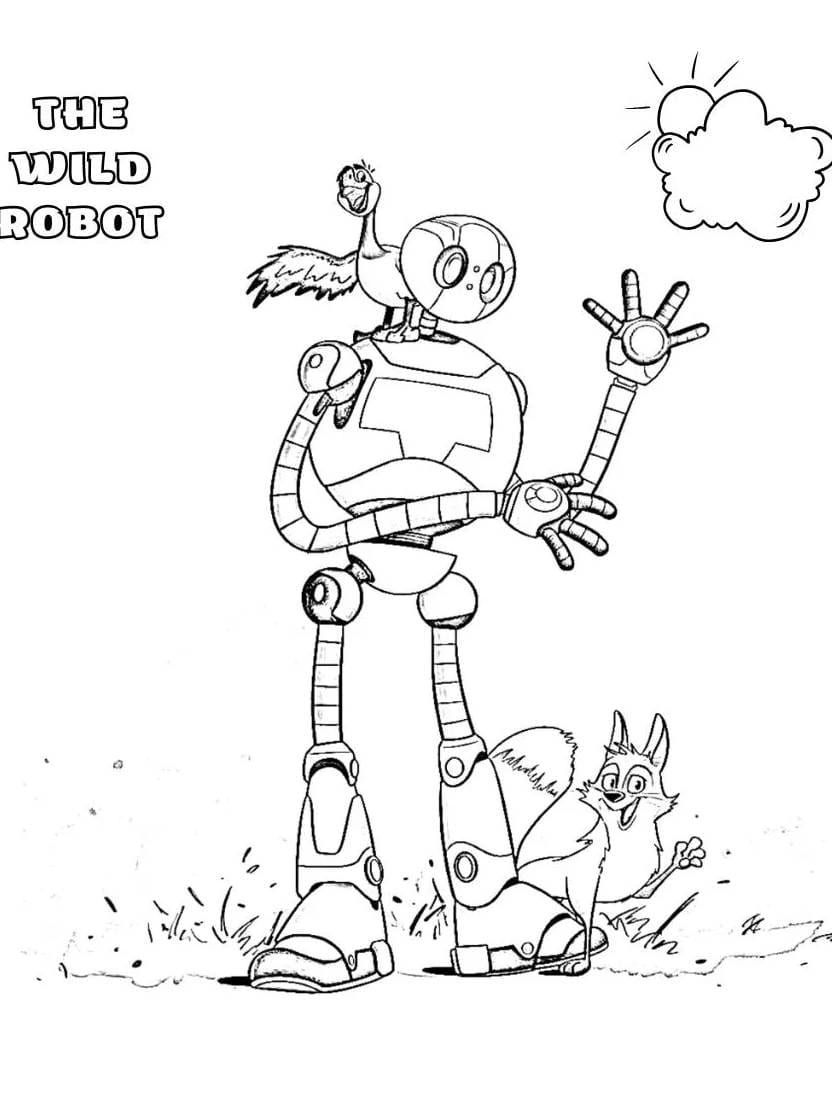 Coloriage The Wild Robot Harmonie Entre Moderne Et Sauvage