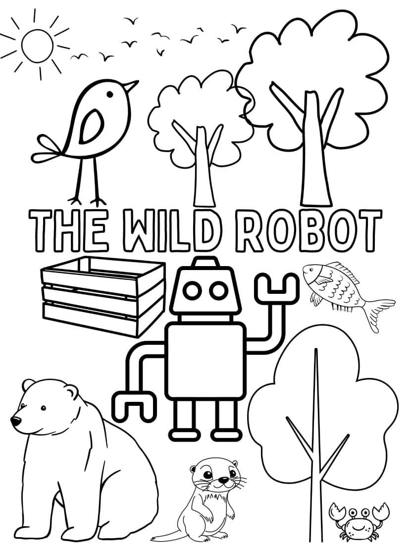 Coloriage The Wild Robot Oeuvres Uniques A Creer Chez Vous